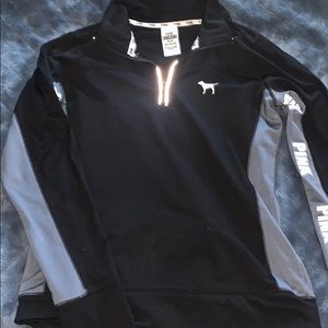 PINK dry-fit reflective quarter zip